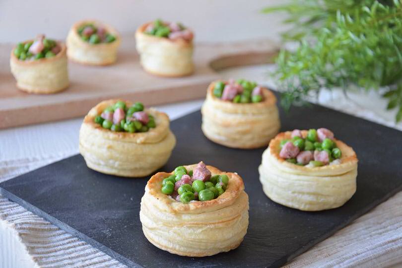 Vol au vent farciti di piselli
