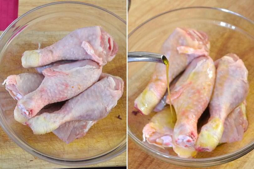 1 cosce di pollo e olio