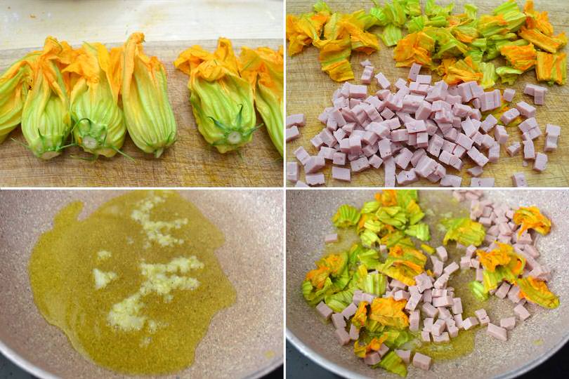 1 fiori di zucca e prosciutto