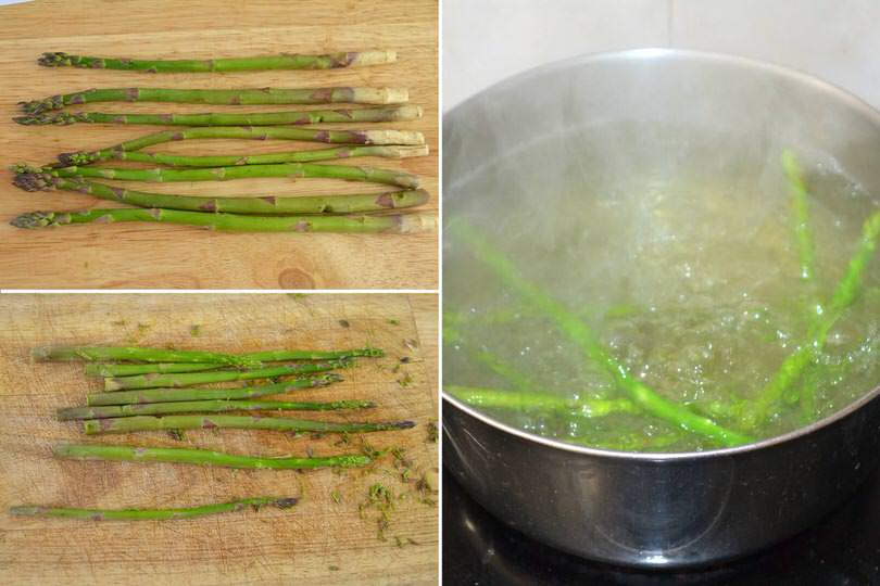 1 pulire e cuocere asparagi