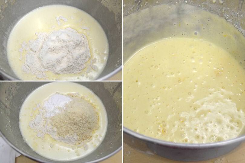 2 aggingere farina e farina di mandorle