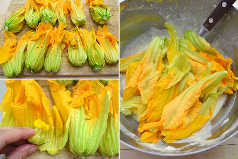 2 aggiungere fiori di zucca