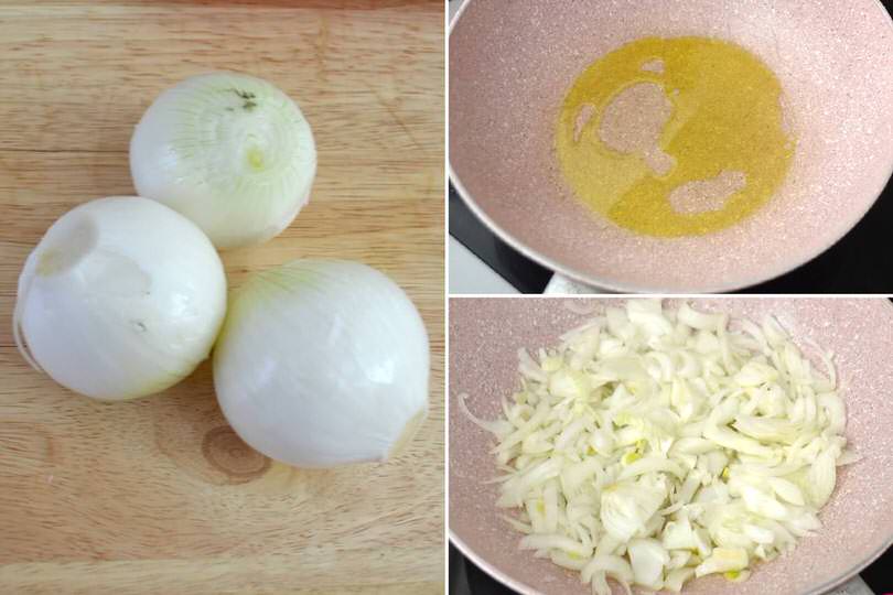 2 tagliare e cuocere cipolle