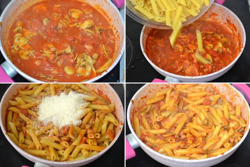 3 aggiungere pasta