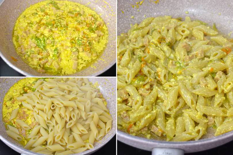 3 aggiungere pasta