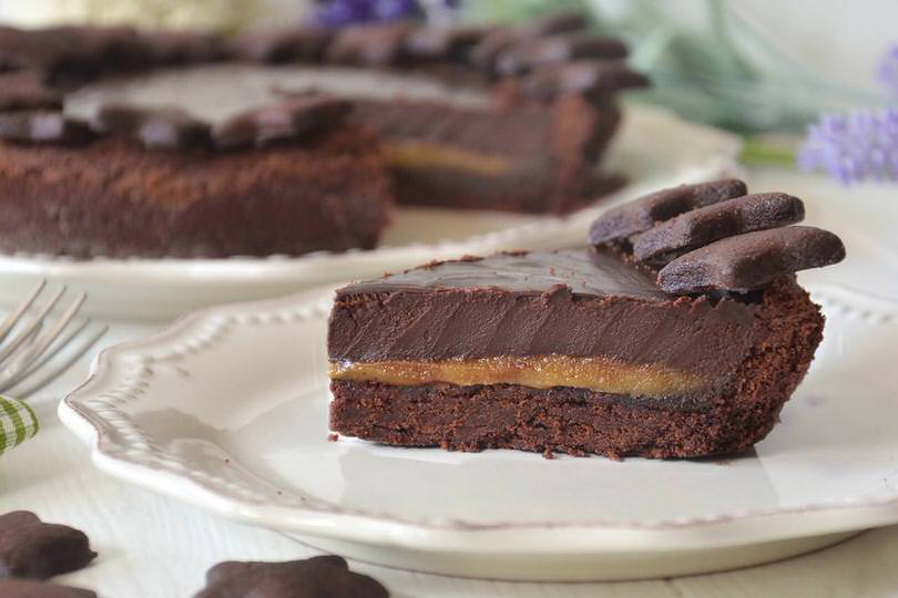 Crostata caramello salato e cioccolato