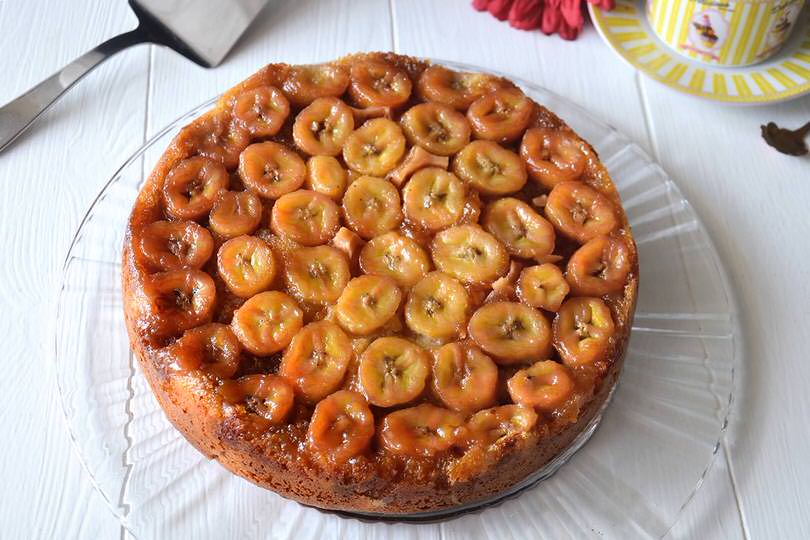 Torta di banane rovesciata