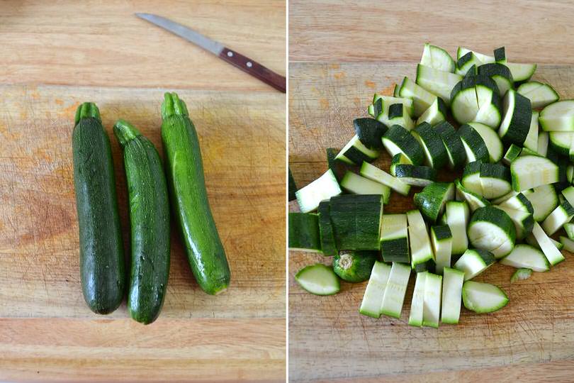 1 tagliare zucchine