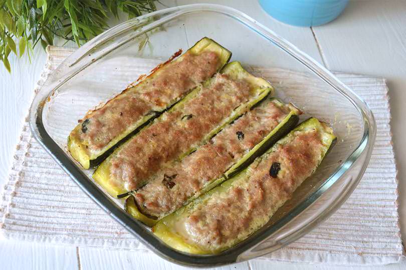 Zucchine ripiene di carne