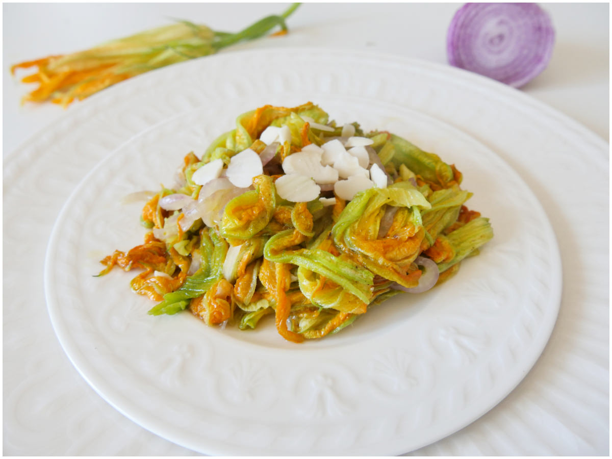Fiori di zucca in padella