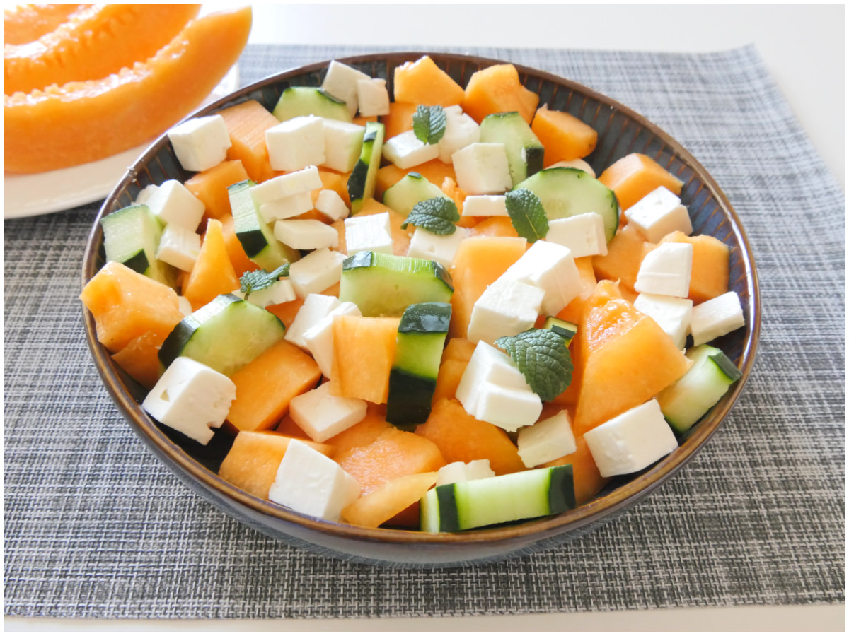 Insalata con melone e feta
