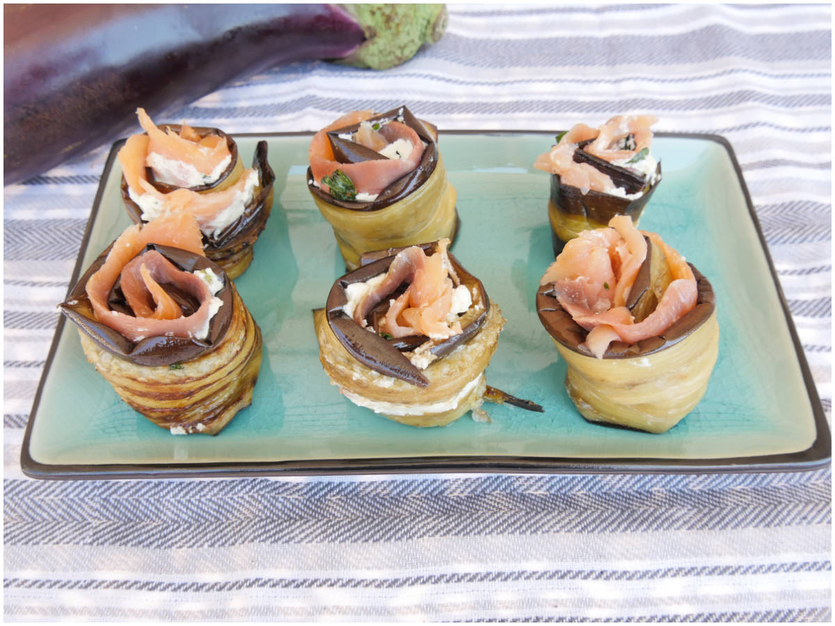 Involtini di melanzane al salmone
