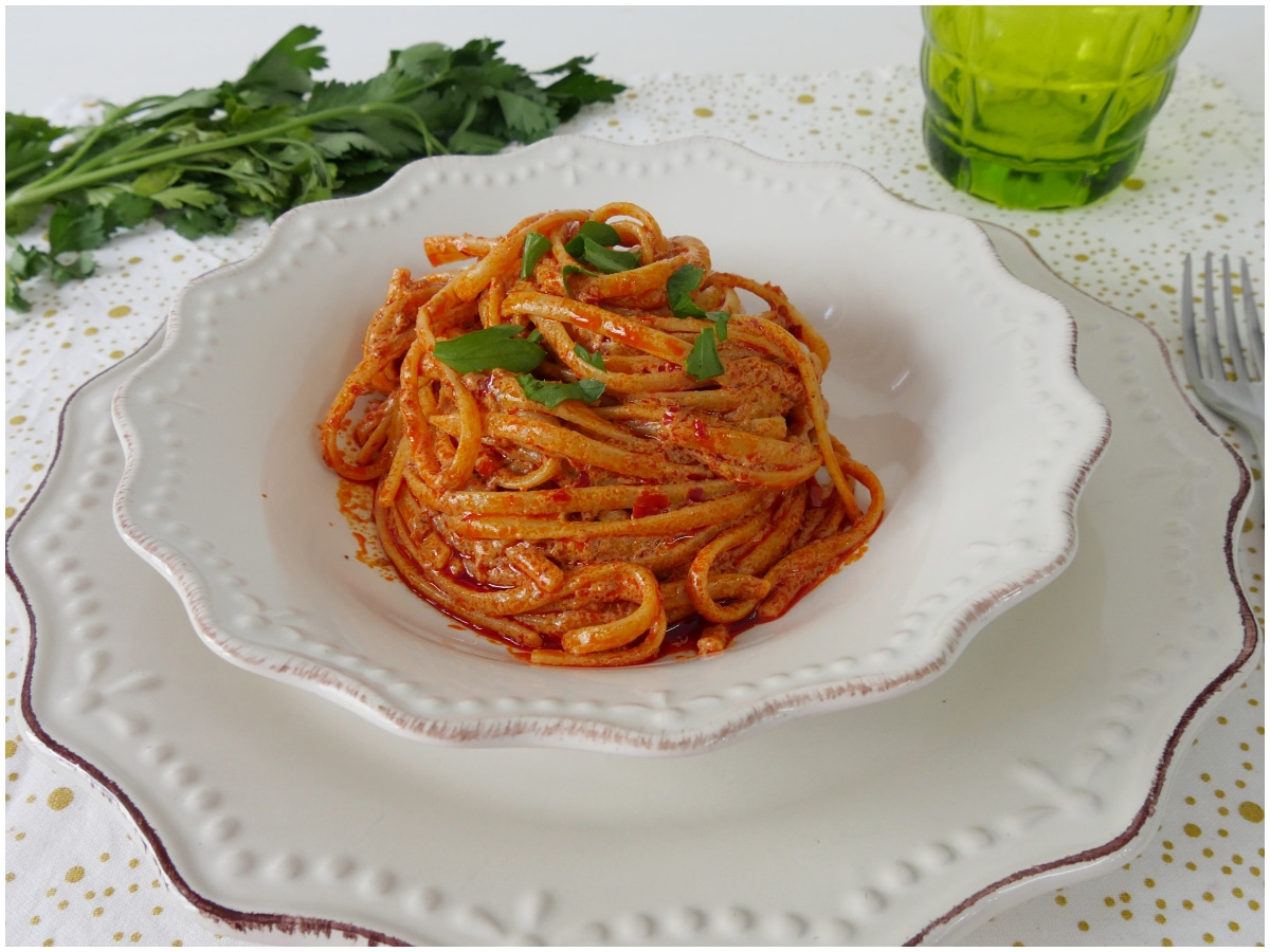 Pasta con nduja e ricotta