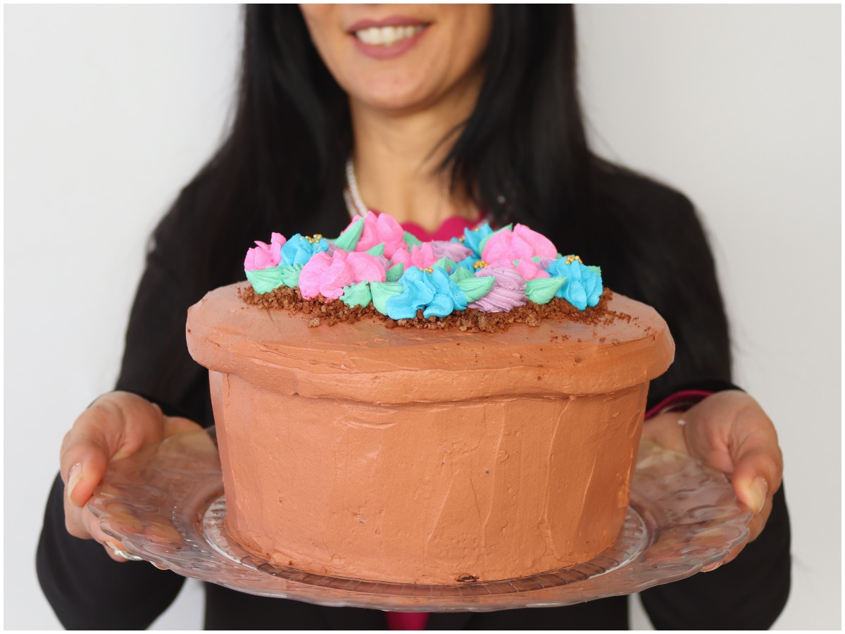 Torta vaso di fiori