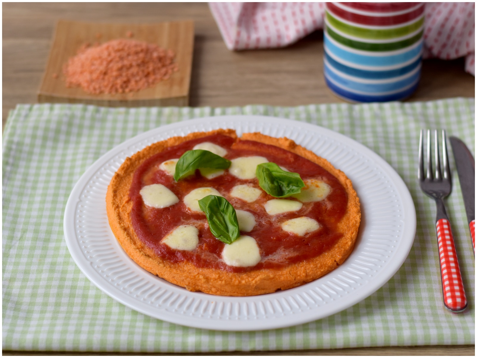 Pizza di lenticchie rosse