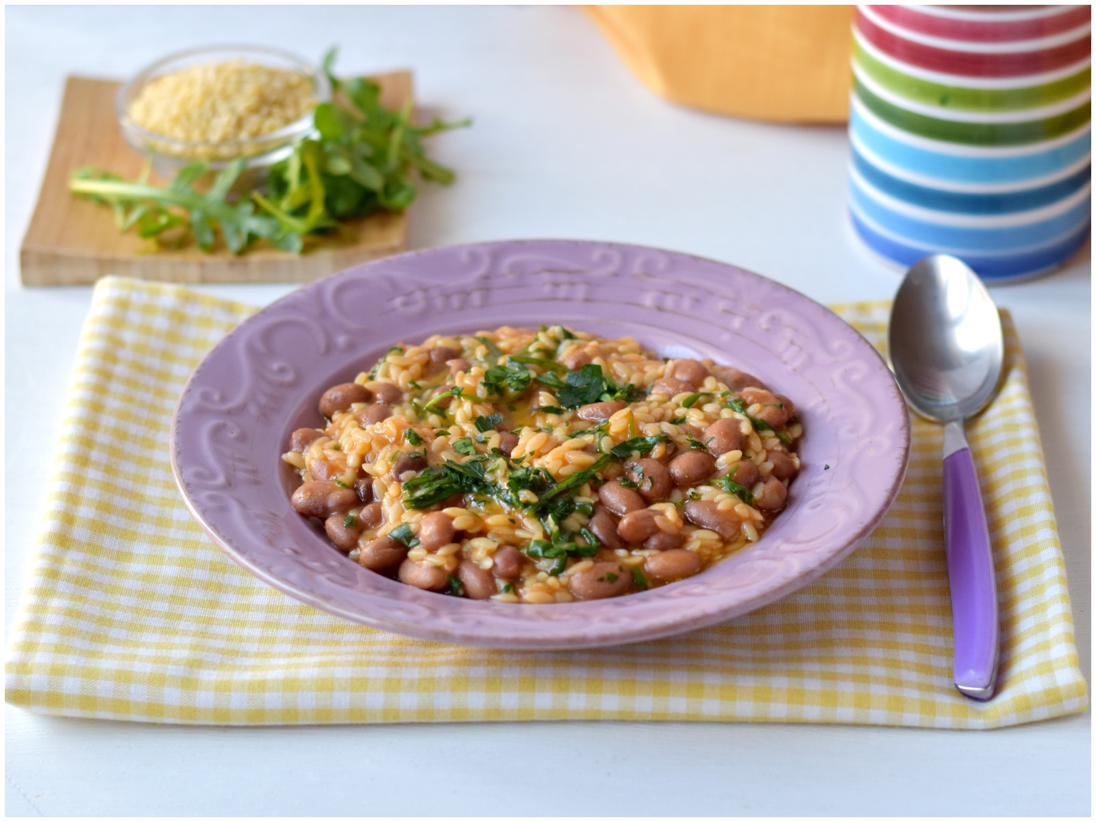 Risoni fagioli e rucola