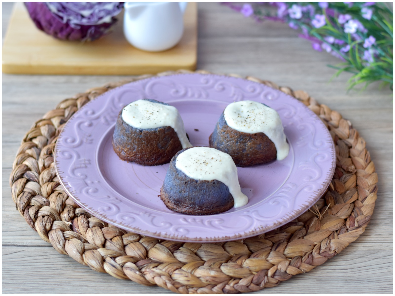 Flan di cavolo viola