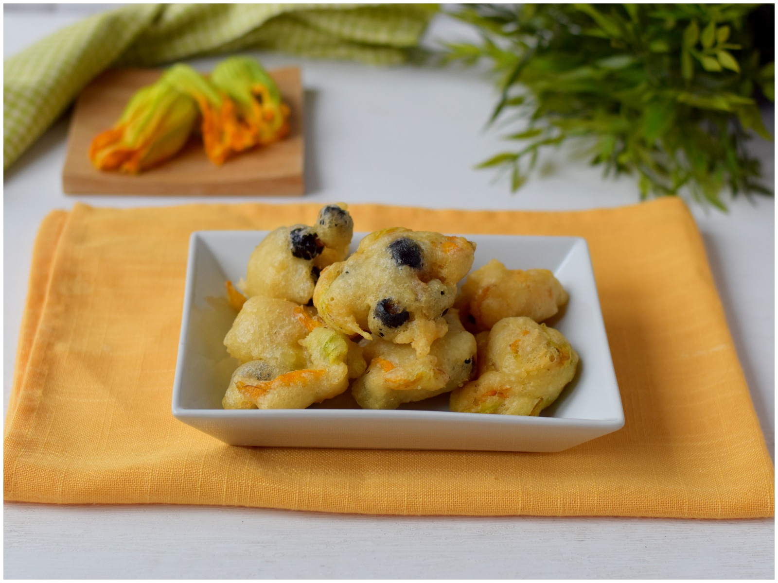 Frittelle fiori zucca e olive