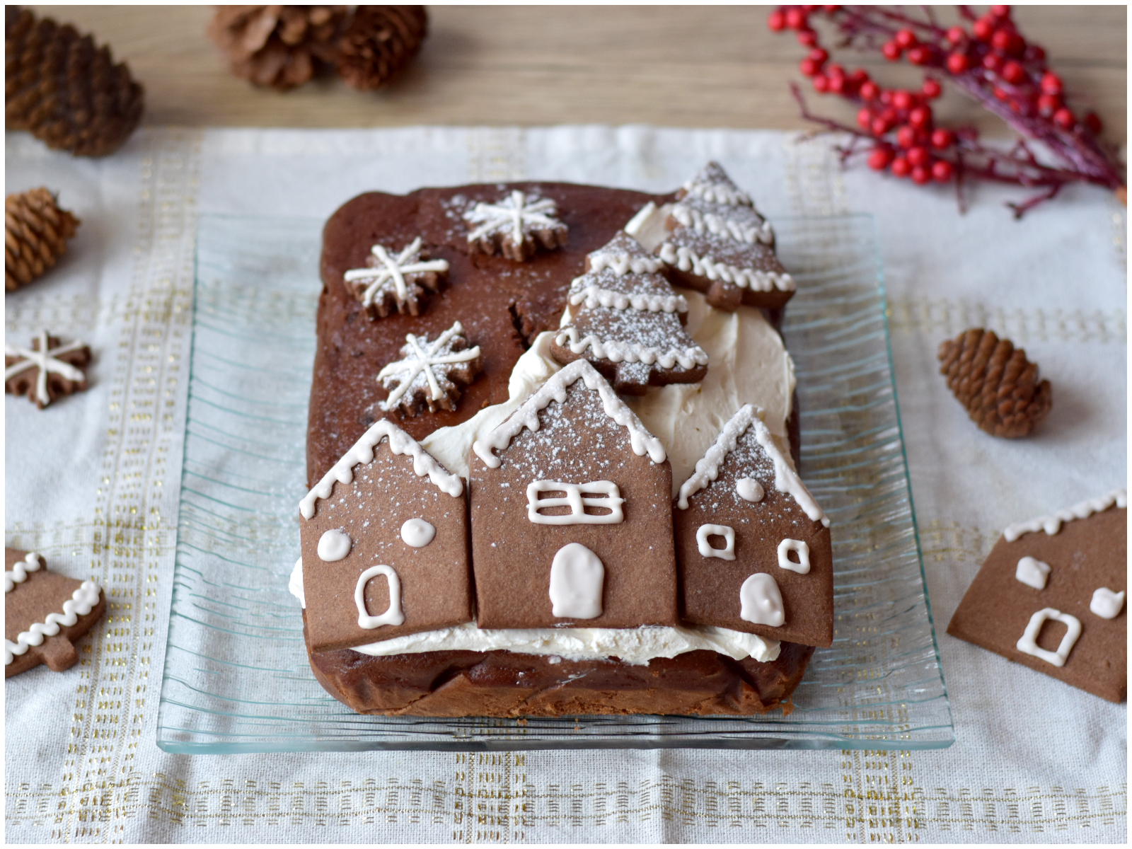 Torta paesaggio innevato