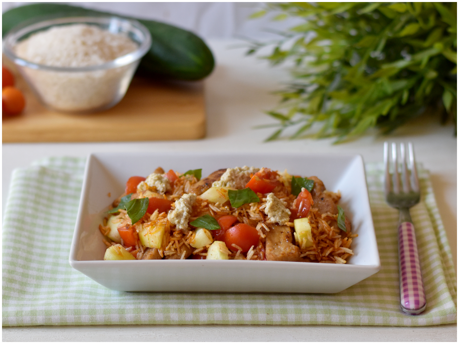 Insalata con riso crunchy