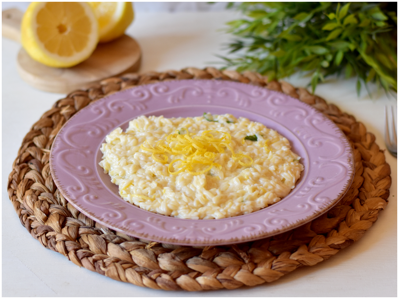 Risoni stracchino limone e basilico